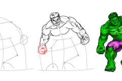 Инструкция: Учимся рисовать Халка (Hulk) Как нарисовать Халка