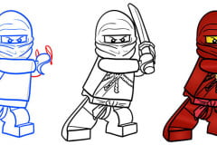 Как нарисовать Кая (Kai) из Лего Нинздя Го Рисуем Kai из Lego Ninjago