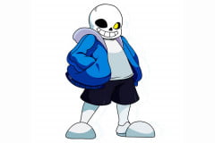 Учимся рисовать объемного Санса из Undertale